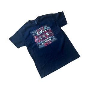 Switzerland Graphic T-Shirt Black NWOT Size L